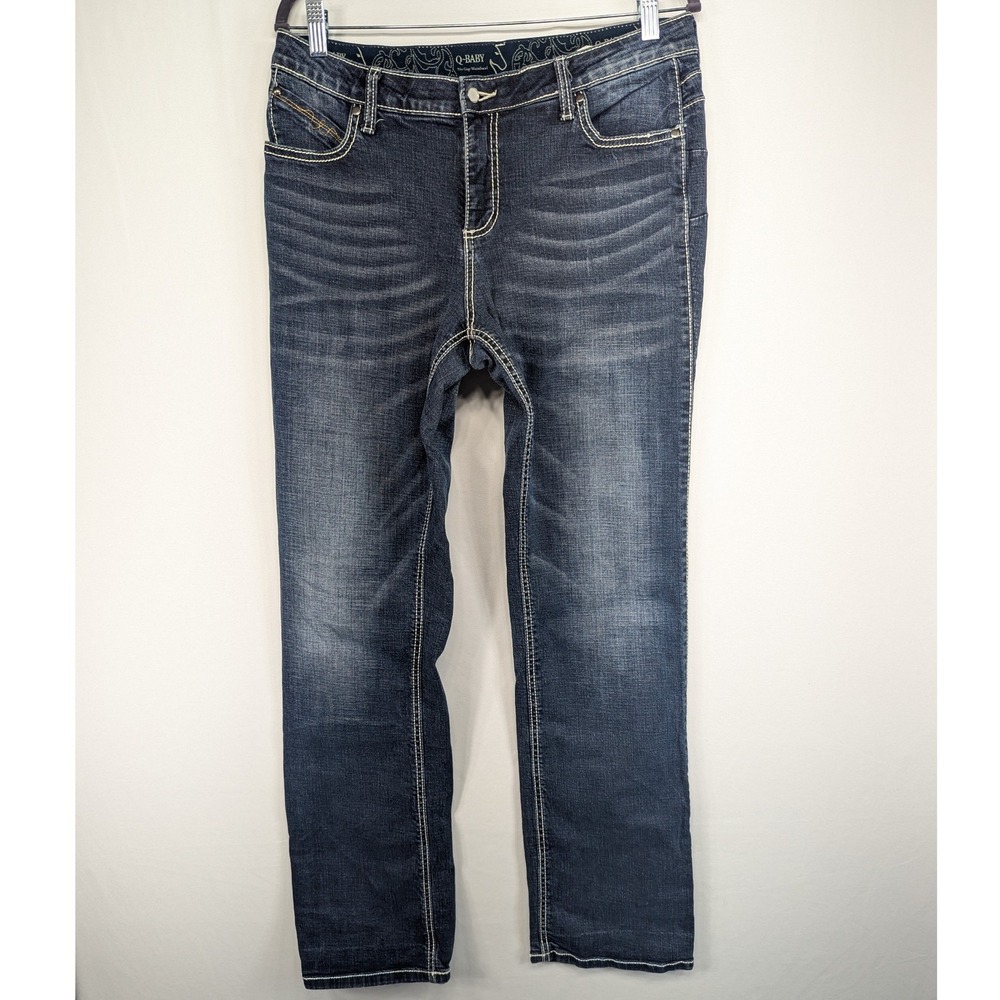 Wrangler Q-Baby Ultimate Riding Jeans Dark Wash Bootcut 11/12x34 Blue